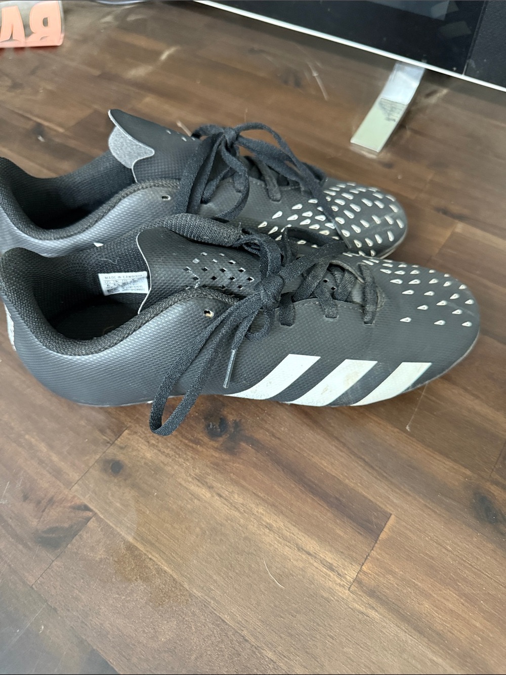 adidas Black and White Kids Soccer Cleats - Picture 2 of 6